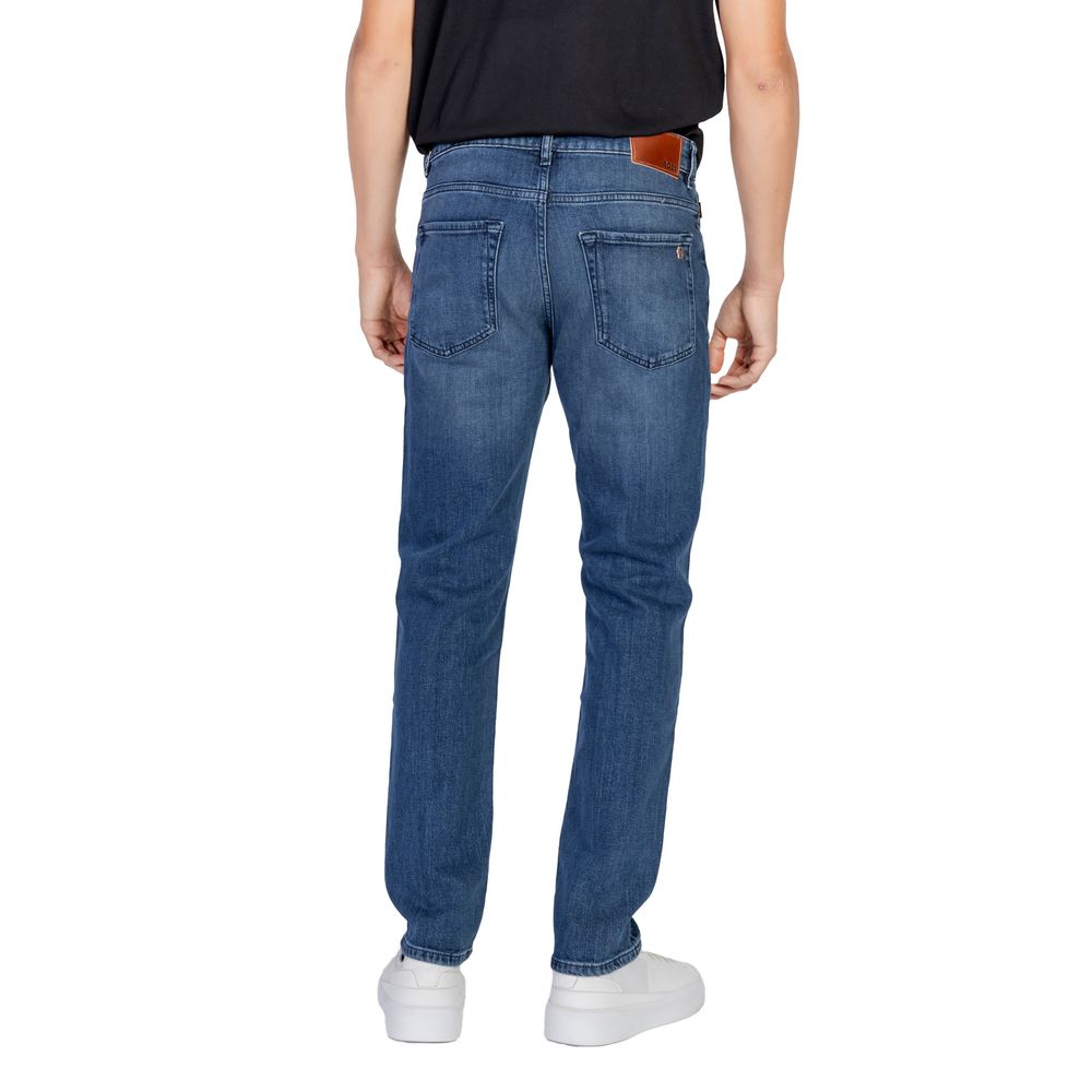 Hugo Boss Blue Cotton Relaxed Fit Jean Hugo Boss