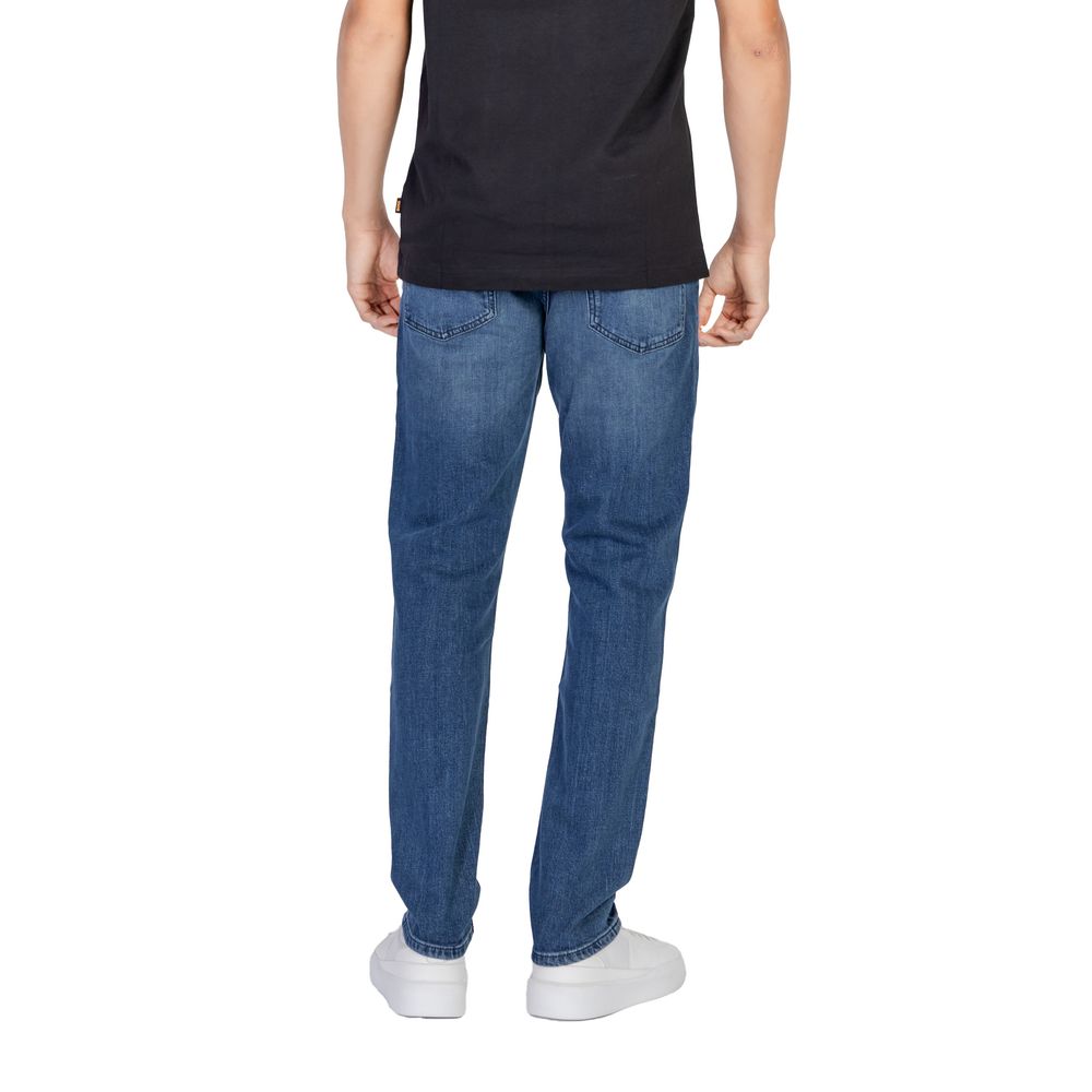 Hugo Boss Blue Cotton Relaxed Fit Jean Hugo Boss