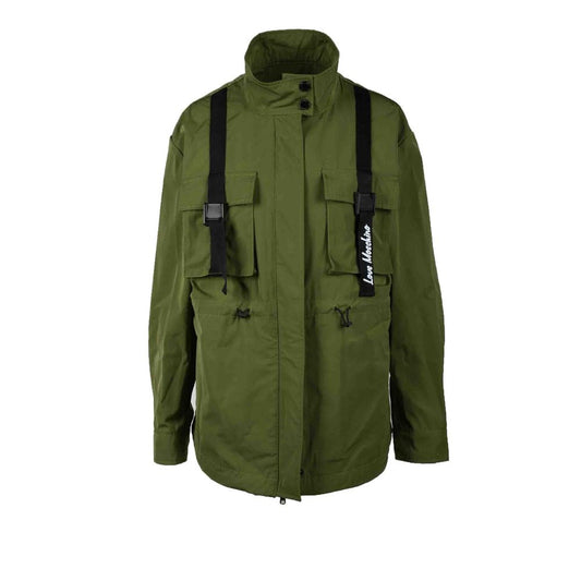 Love Moschino Green Polyester Jackets & Coat Love Moschino