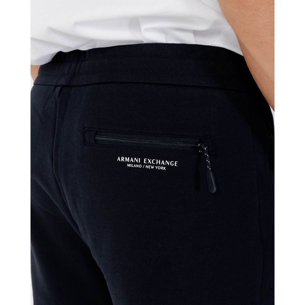 Armani Exchange Blue Cotton Joggers Workout Pants Armani Exchange