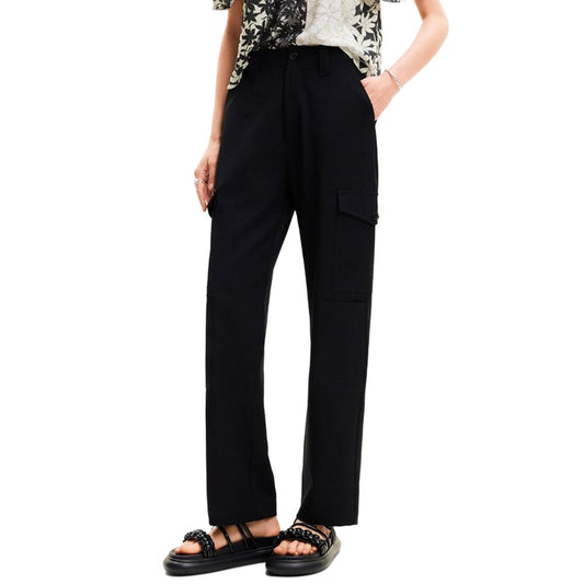 Desigual Black Polyester Cropped Pant Desigual