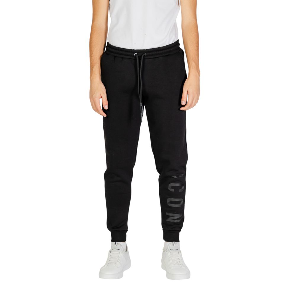 Icon Black Cotton Joggers Workout Pants
