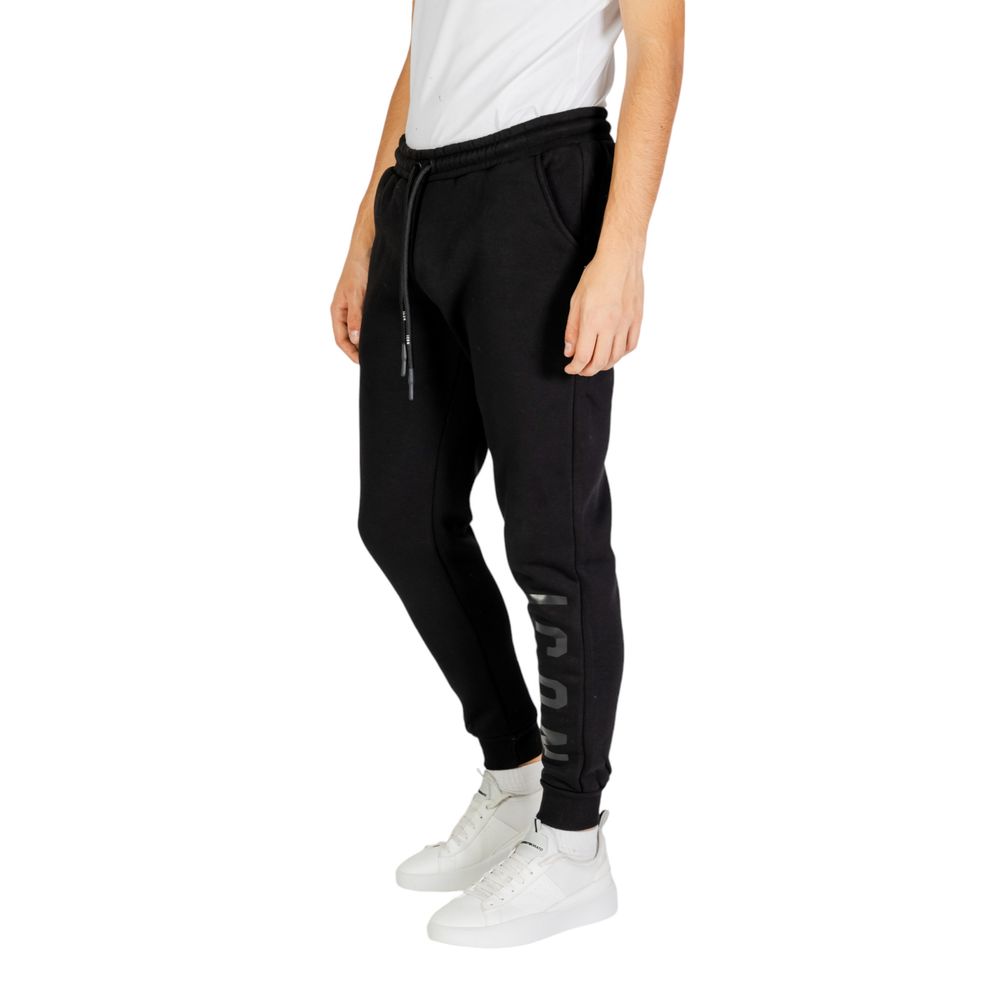 Icon Black Cotton Joggers Workout Pants
