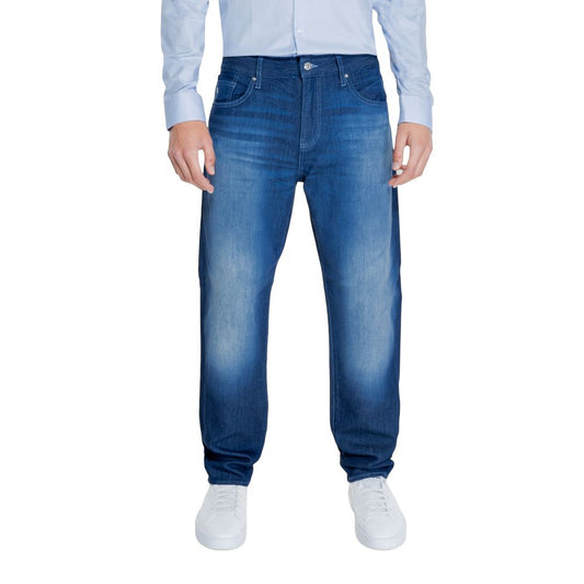 Armani Exchange Blue Cotton Skinny Pant Armani Exchange