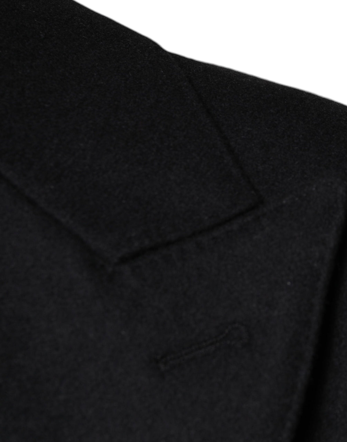 Dolce & Gabbana Black Wool Double Breasted Men Coat Jacket - Eljoys Fashion 