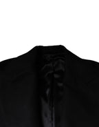 Dolce & Gabbana Black Wool Double Breasted Men Coat Jacket - Eljoys Fashion 