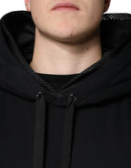 Dolce & Gabbana Black Hooded Pullover Men Sweatshirt Sweater - Eljoys Fashion 