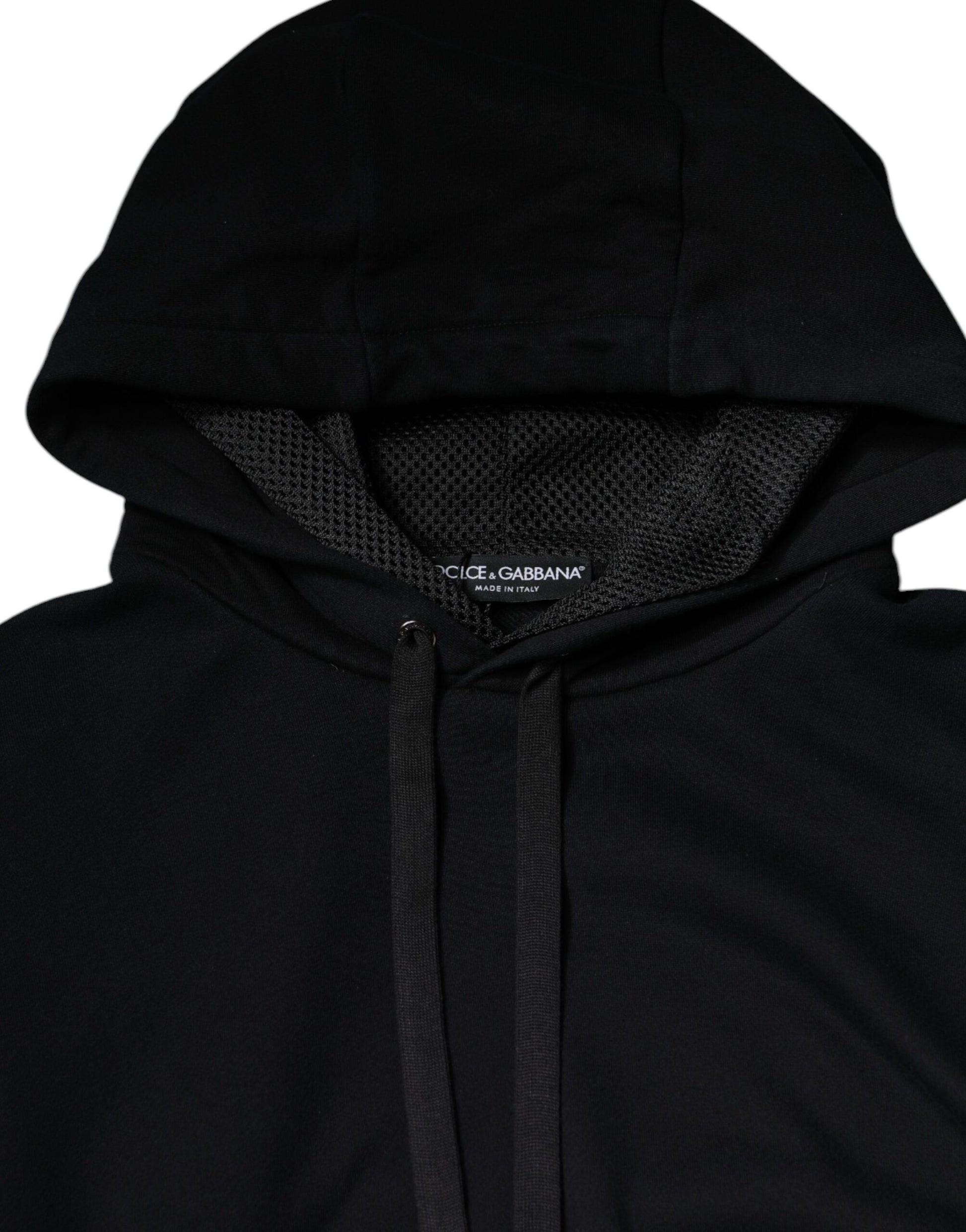 Dolce & Gabbana Black Hooded Pullover Men Sweatshirt Sweater Dolce & Gabbana