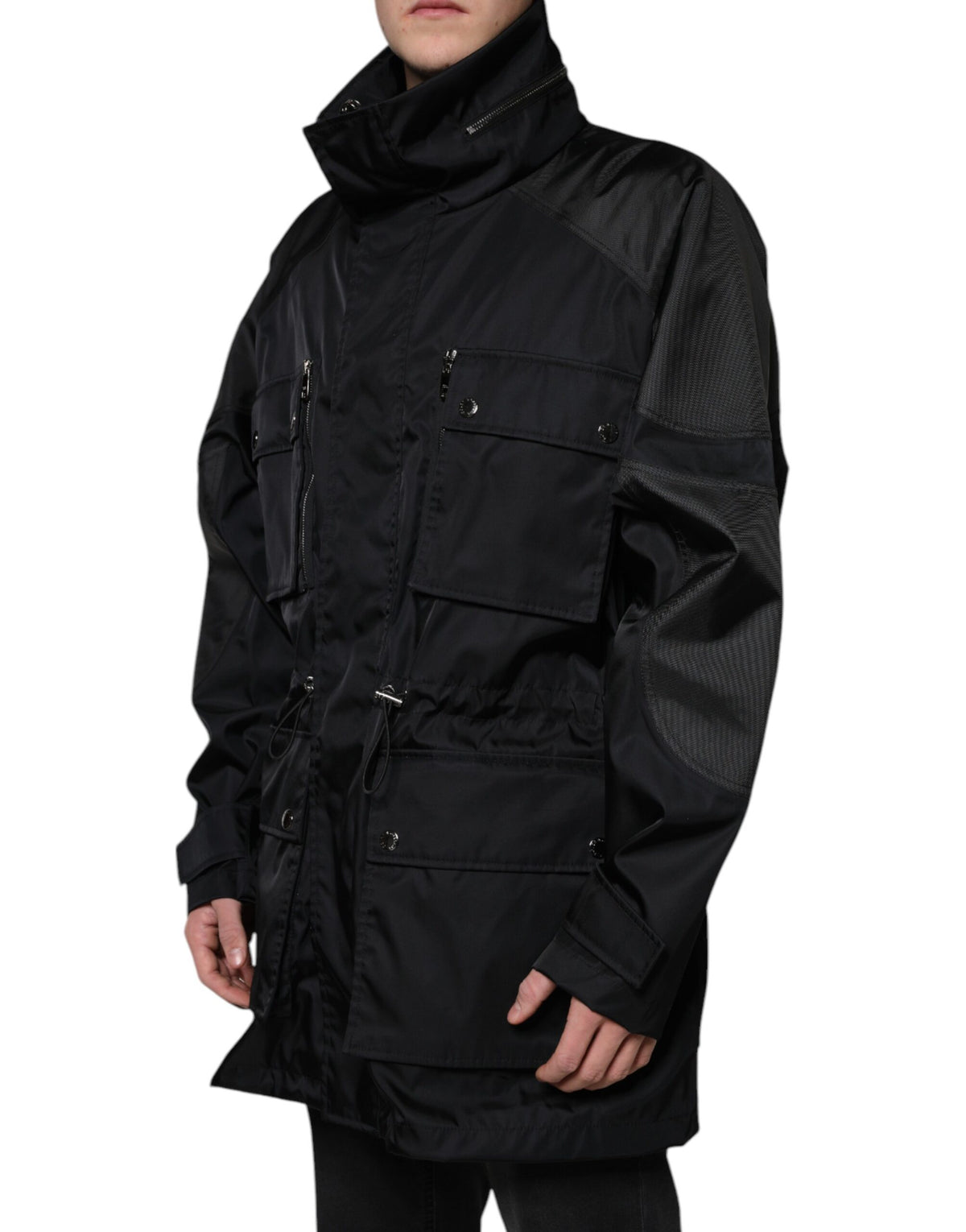 Dolce & Gabbana Black Nylon Winter Men Parka Coat Jacket - Eljoys Fashion 