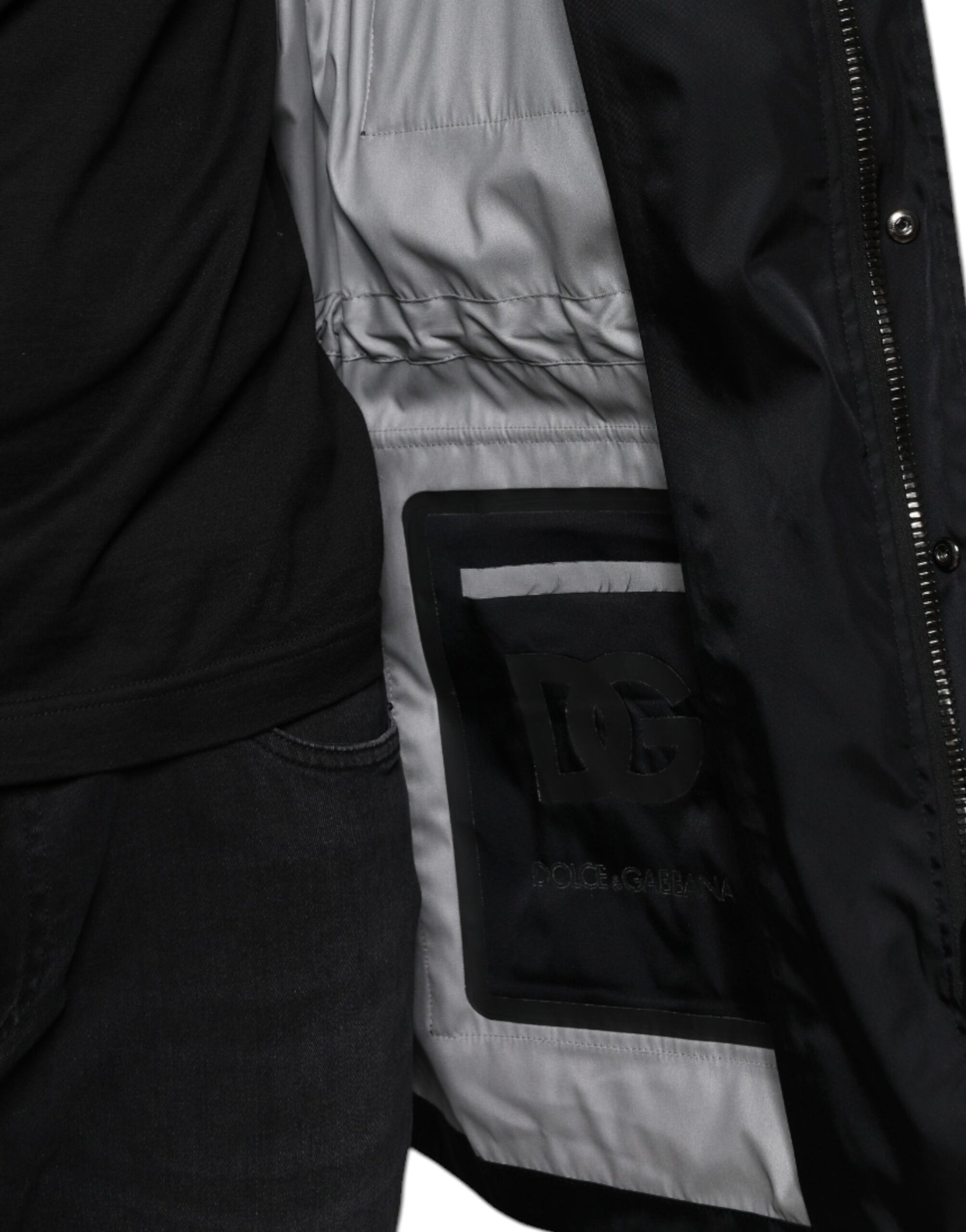 Dolce & Gabbana Black Nylon Winter Men Parka Coat Jacket Dolce & Gabbana