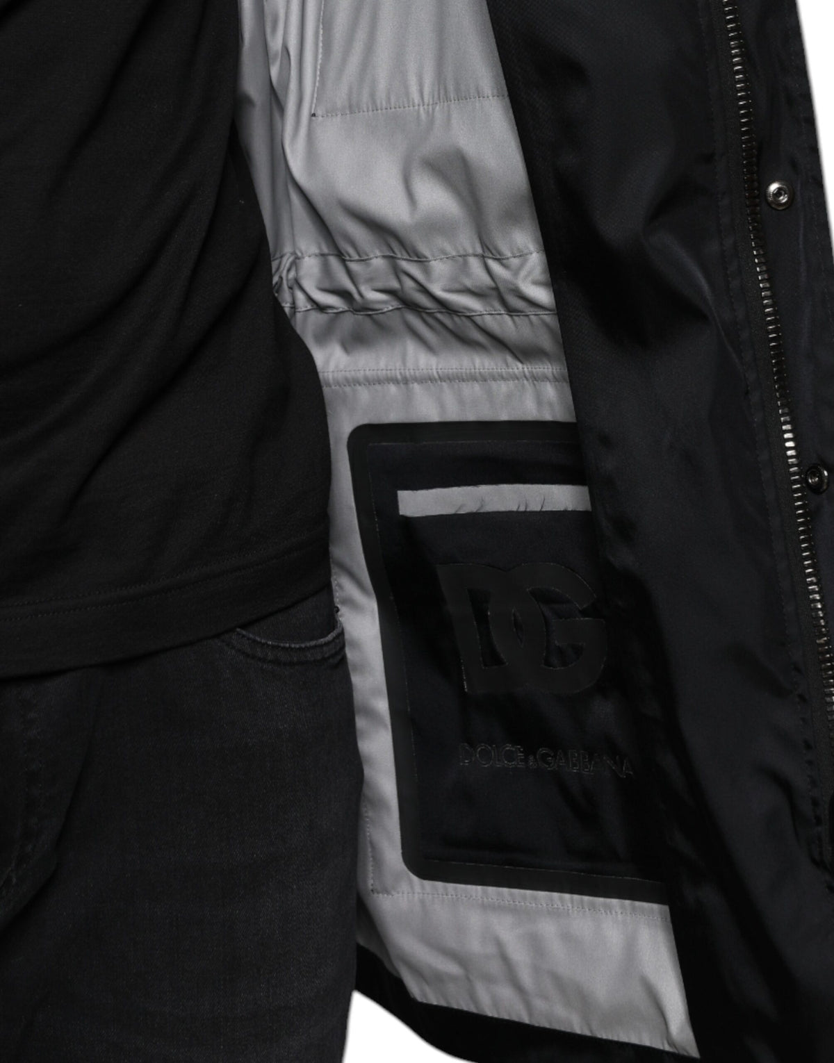Dolce & Gabbana Black Nylon Winter Men Parka Coat Jacket - Eljoys Fashion 