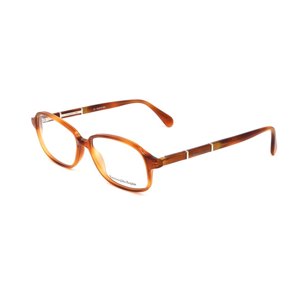 Ermenegildo Zegna Brown Plastic Glasses Frames