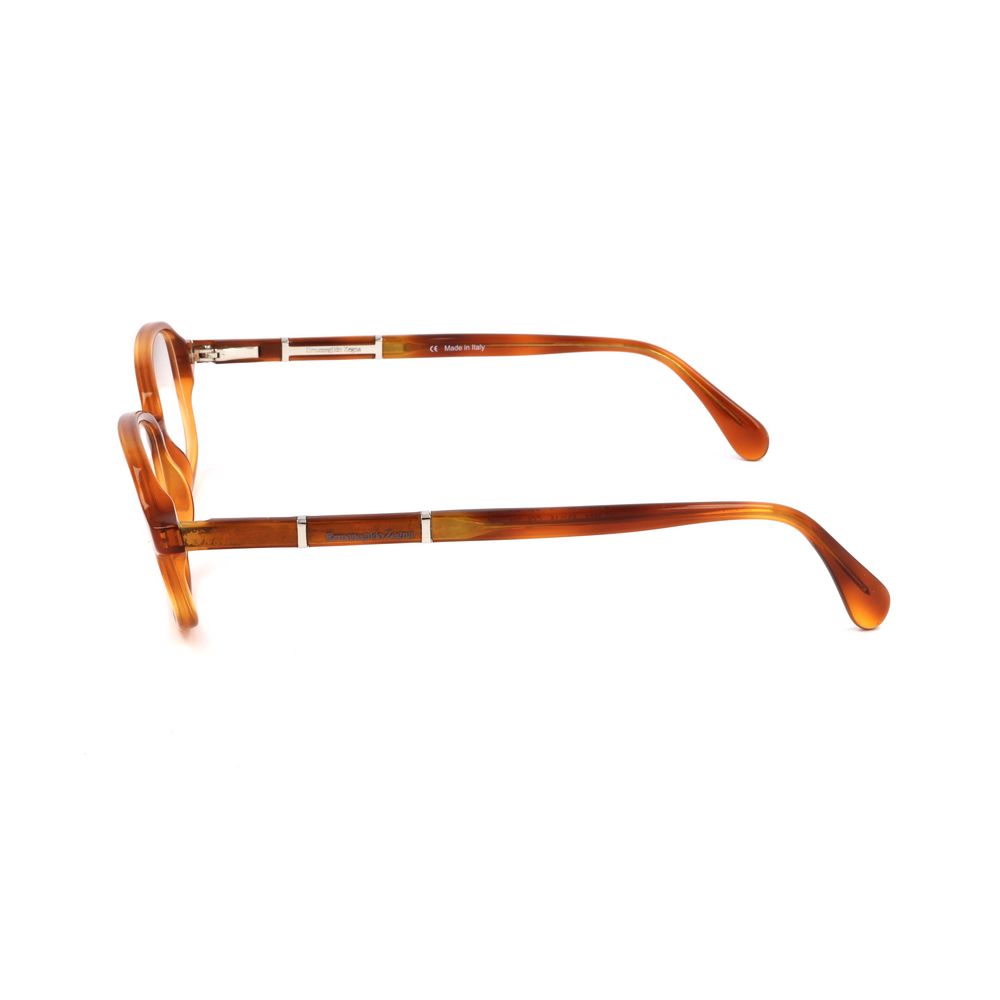 Ermenegildo Zegna Brown Plastic Glasses Frames