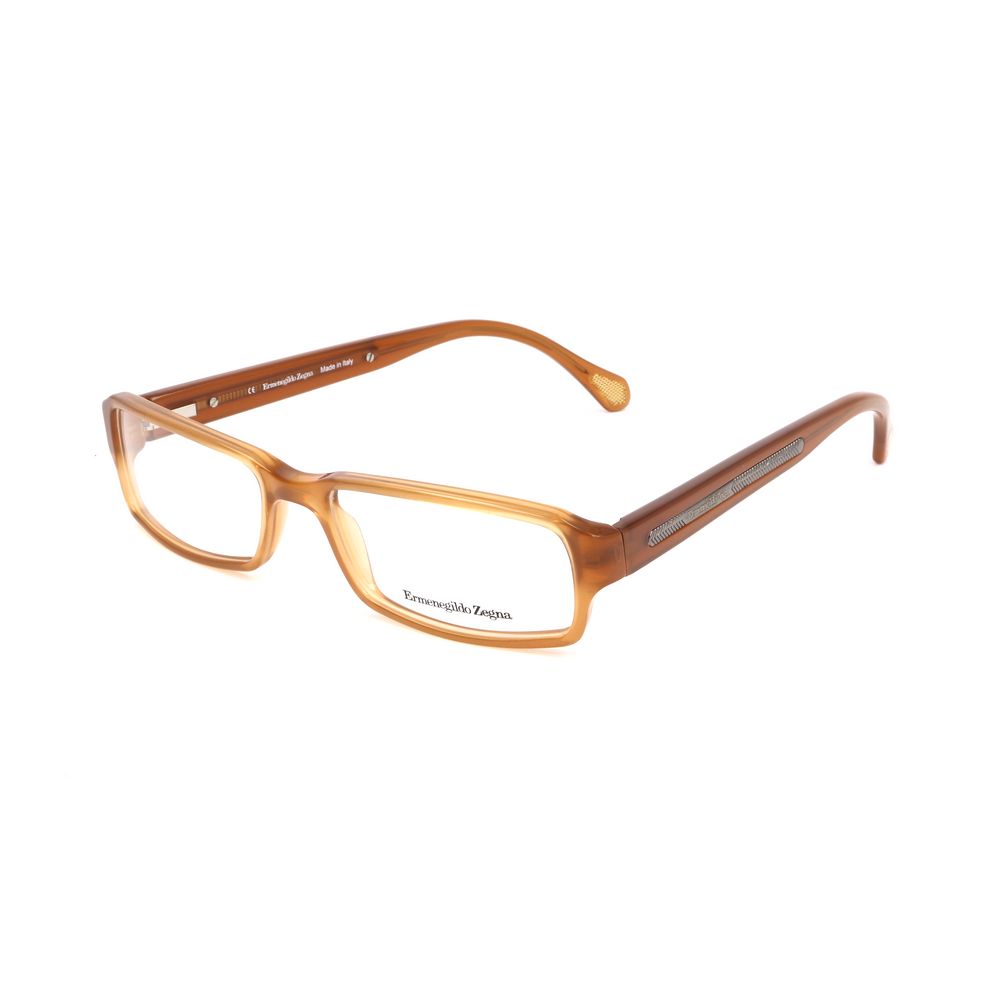 Ermenegildo Zegna Brown Plastic Glasses Frames