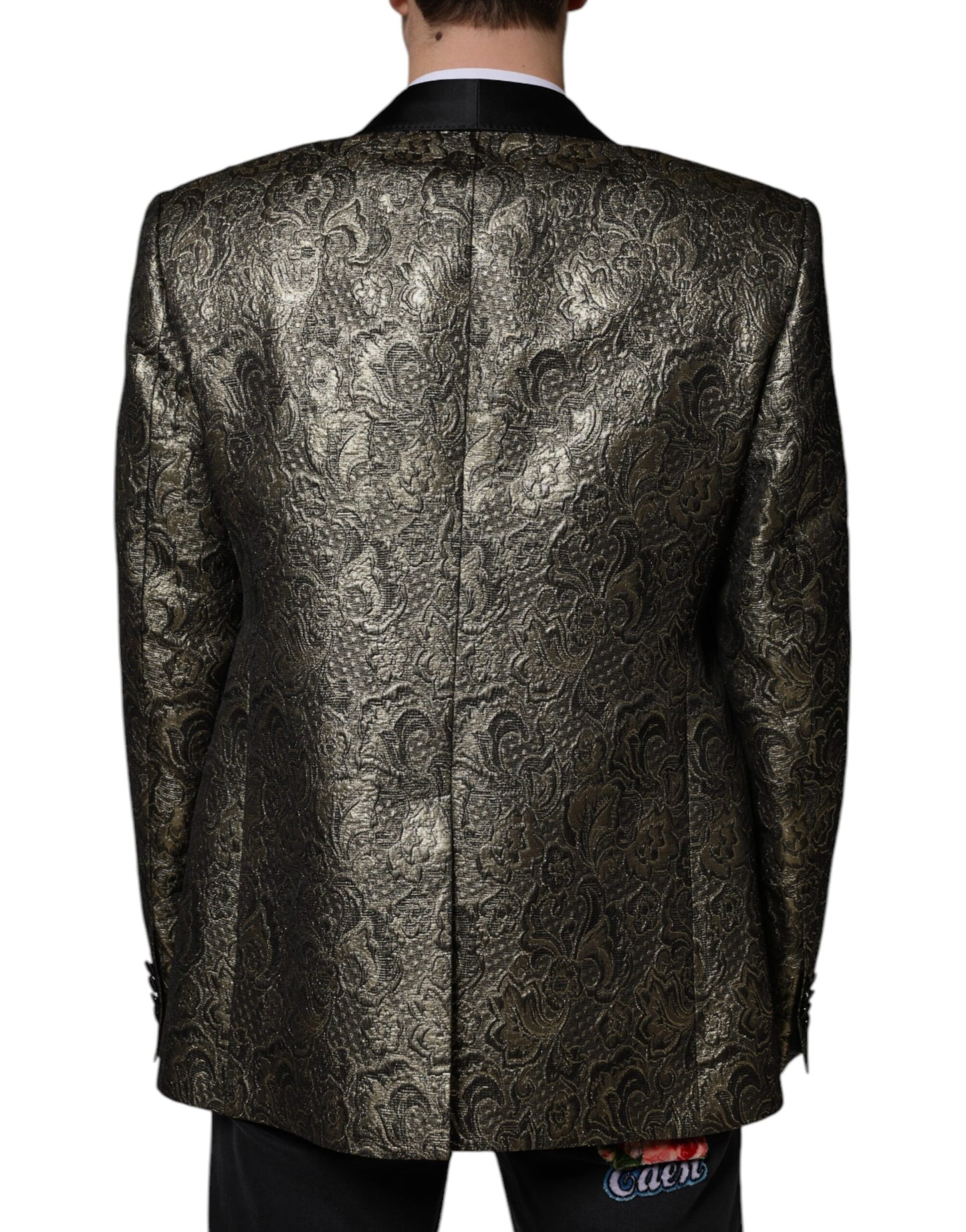 Dolce & Gabbana Gold SICILIA Jacquard Single Breasted Coat Blazer Dolce & Gabbana