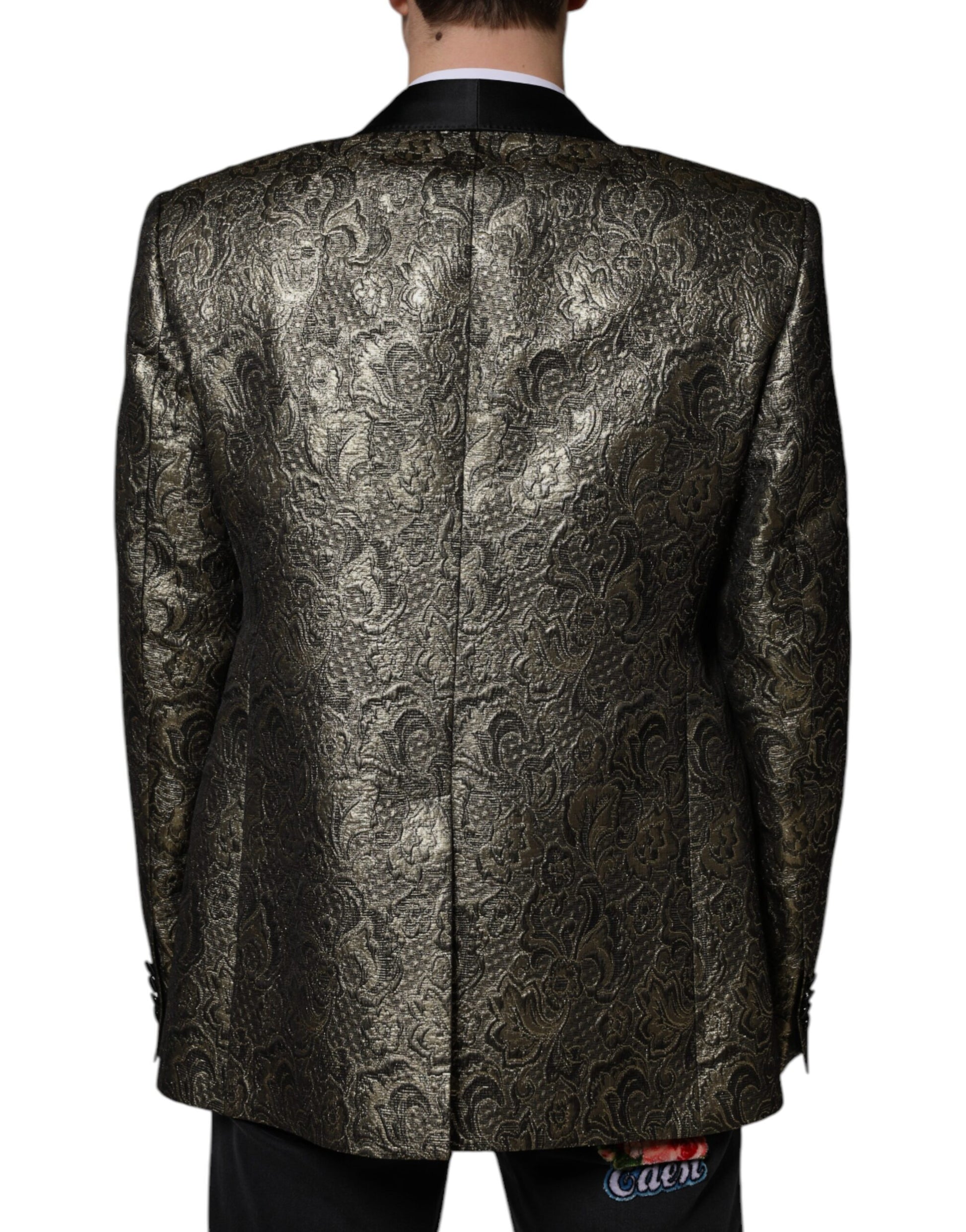 Dolce & Gabbana Gold SICILIA Jacquard Single Breasted Coat Blazer Dolce & Gabbana