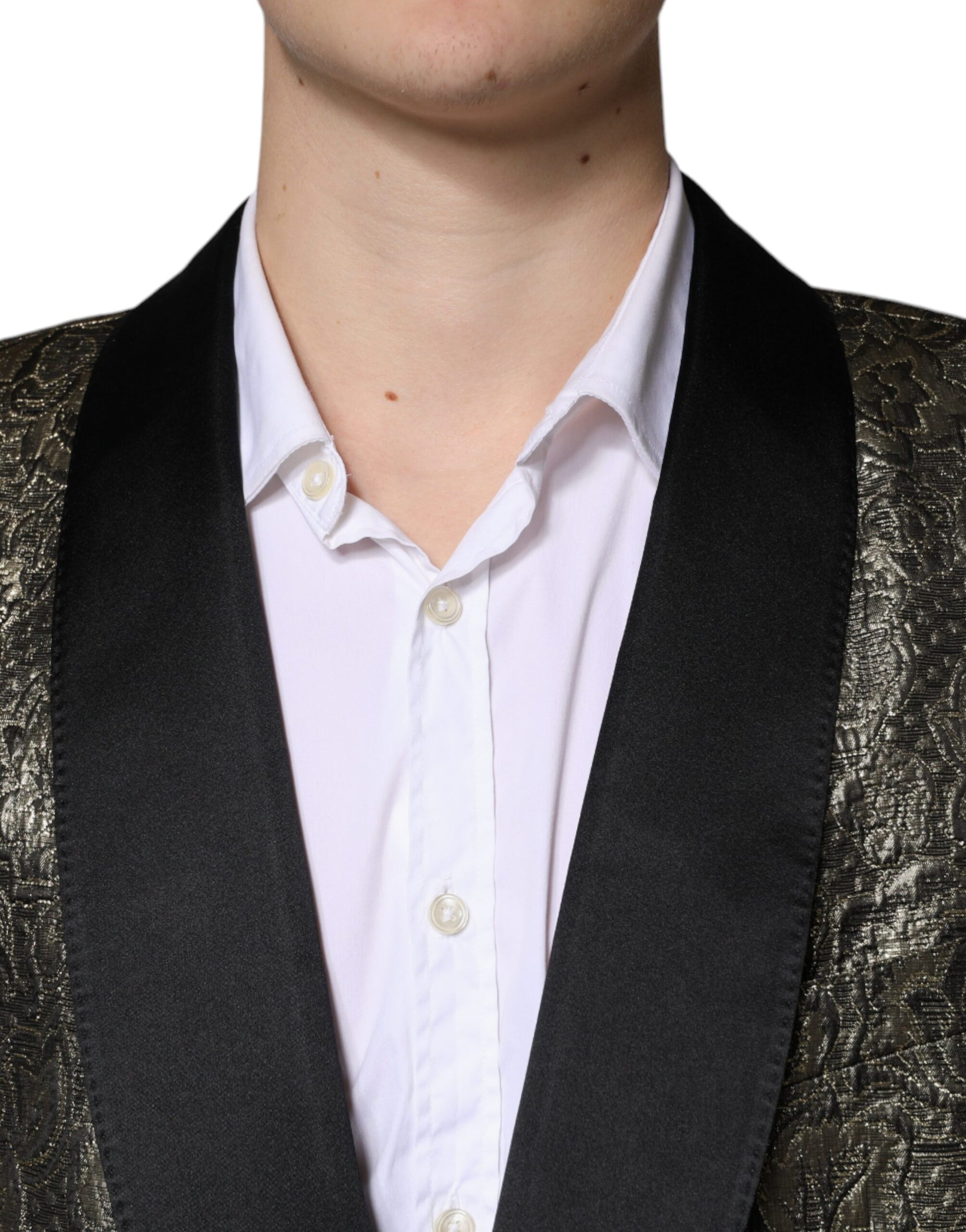 Dolce & Gabbana Gold SICILIA Jacquard Single Breasted Coat Blazer Dolce & Gabbana