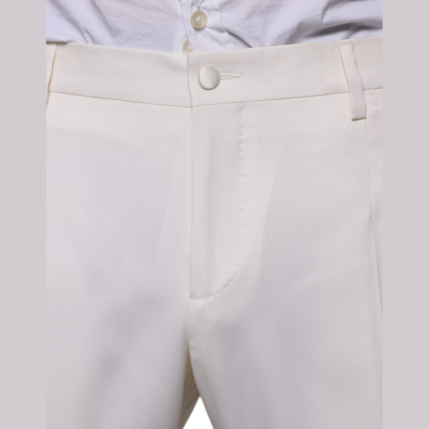 Dolce & Gabbana White Wool Silk 3 Piece SlimFit Formal Suit