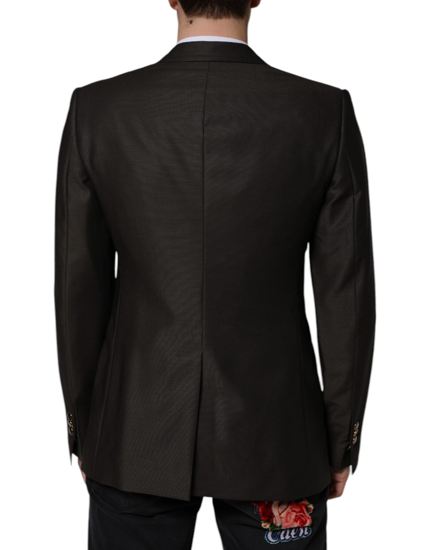 Dolce & Gabbana Blazer Brown Green Bee Wool Jacket Coat Dolce & Gabbana