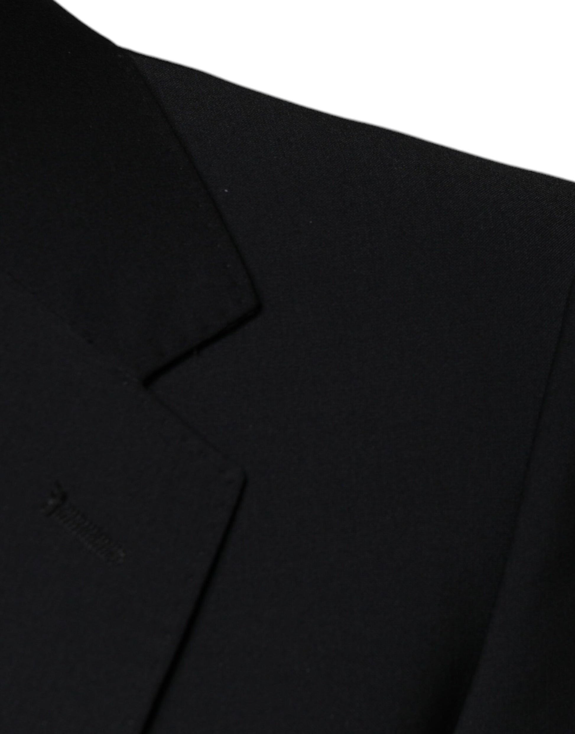 Dolce & Gabbana Black Wool 3 Piece Slim Fit Formal Men Suit Dolce & Gabbana