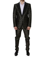 Dolce & Gabbana Dark Gray Stars Jacquard SICILIA 2 Piece Suit