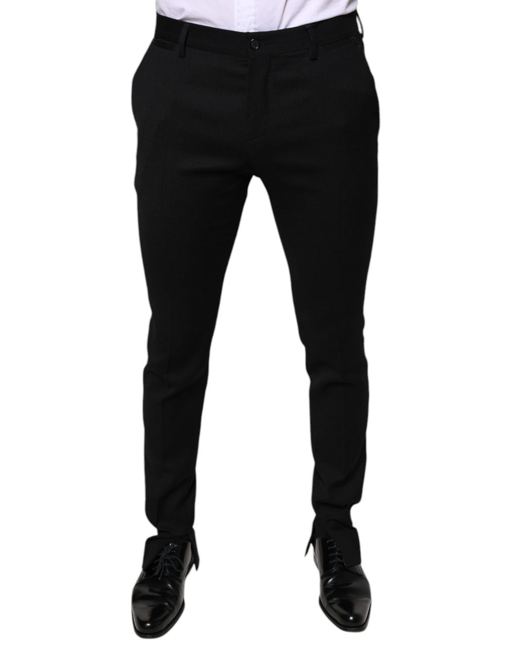 Dolce & Gabbana Black Wool Skinny Formal Dress Pants - Eljoys Fashion 