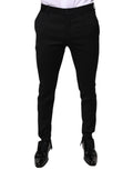 Dolce & Gabbana Black Wool Skinny Formal Dress Pants - Eljoys Fashion 
