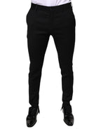 Dolce & Gabbana Black Wool Skinny Formal Dress Pants - Eljoys Fashion 