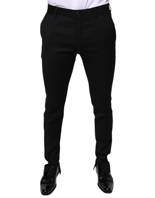 Dolce & Gabbana Black Wool Skinny Formal Dress Pants Dolce & Gabbana