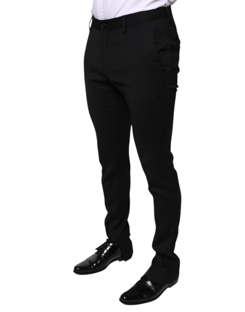 Dolce & Gabbana Black Wool Skinny Formal Dress Pants - Eljoys Fashion 