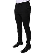Dolce & Gabbana Black Wool Skinny Formal Dress Pants - Eljoys Fashion 
