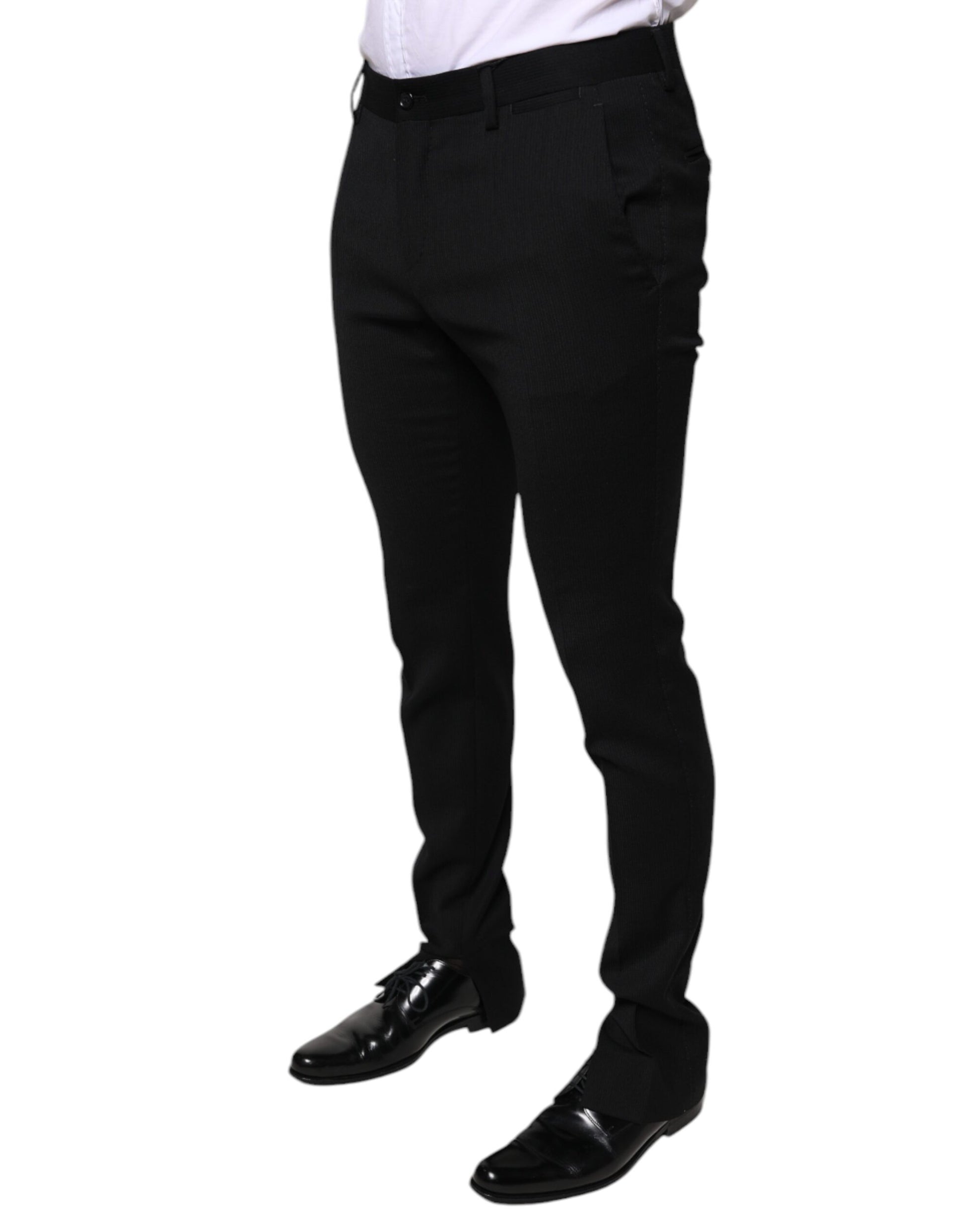 Dolce & Gabbana Black Wool Skinny Formal Dress Pants Dolce & Gabbana