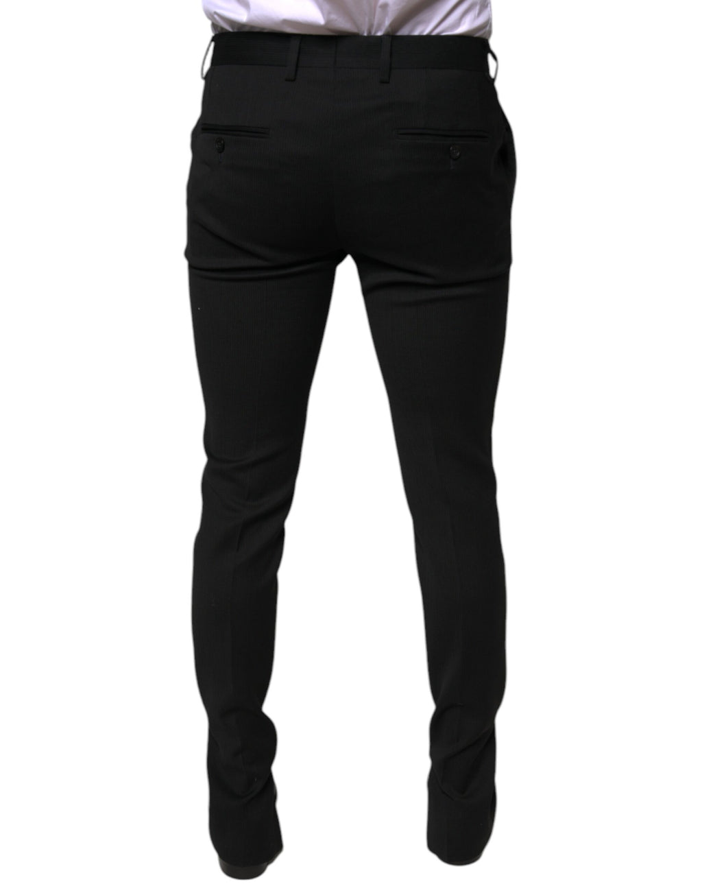 Dolce & Gabbana Black Wool Skinny Formal Dress Pants - Eljoys Fashion 