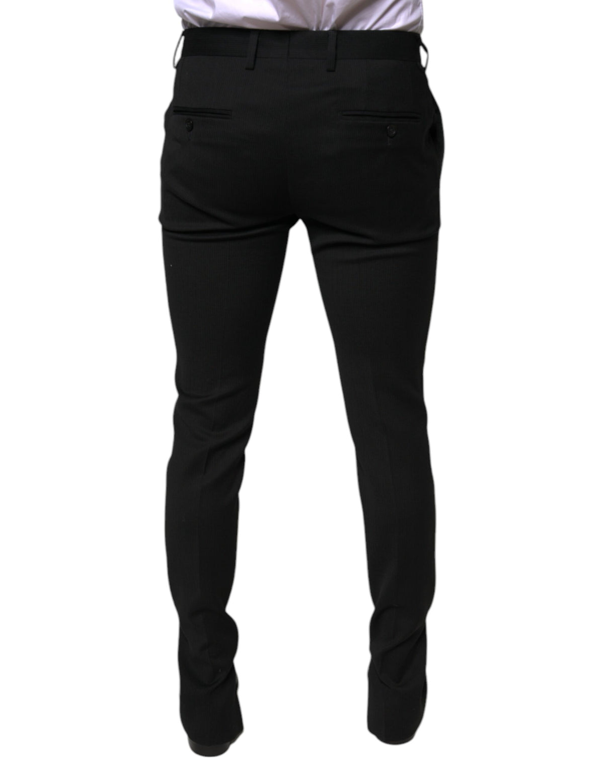 Dolce & Gabbana Black Wool Skinny Formal Dress Pants - Eljoys Fashion 