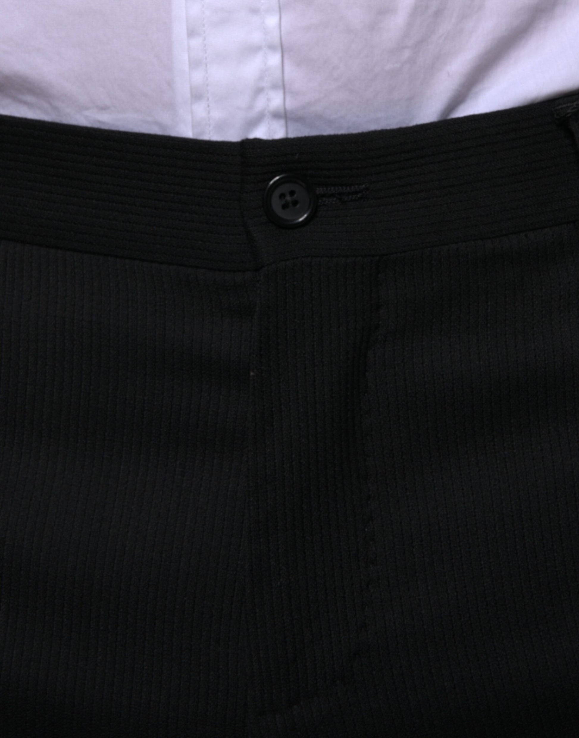 Dolce & Gabbana Black Wool Skinny Formal Dress Pants Dolce & Gabbana