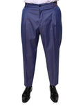 Dolce & Gabbana Blue Wool Tapered Formal Dress Pants - Eljoys Fashion 