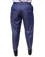 Dolce & Gabbana Blue Wool Tapered Formal Dress Pants - Eljoys Fashion 