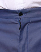 Dolce & Gabbana Blue Wool Tapered Formal Dress Pants - Eljoys Fashion 