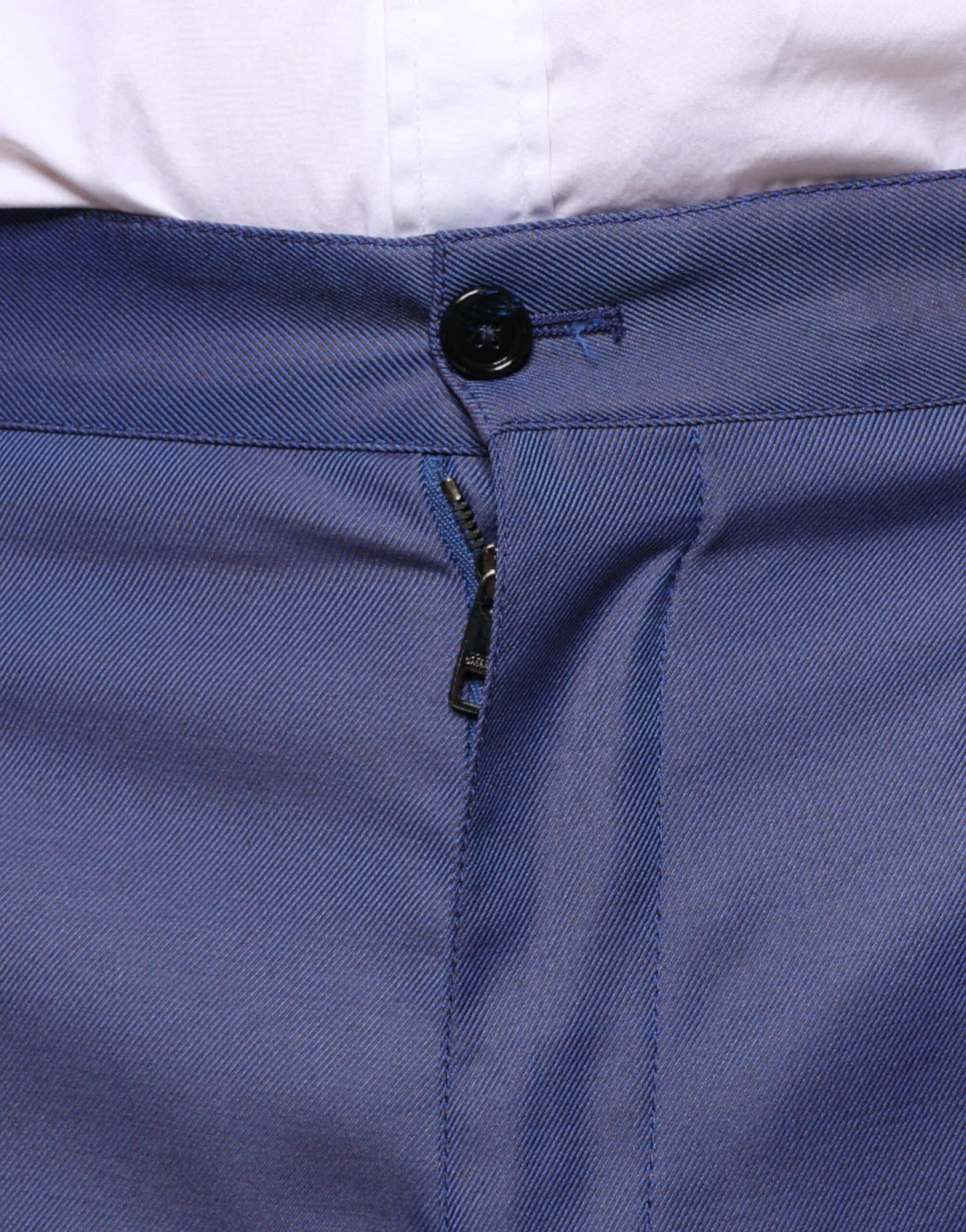 Dolce & Gabbana Blue Wool Tapered Formal Dress Pants Dolce & Gabbana