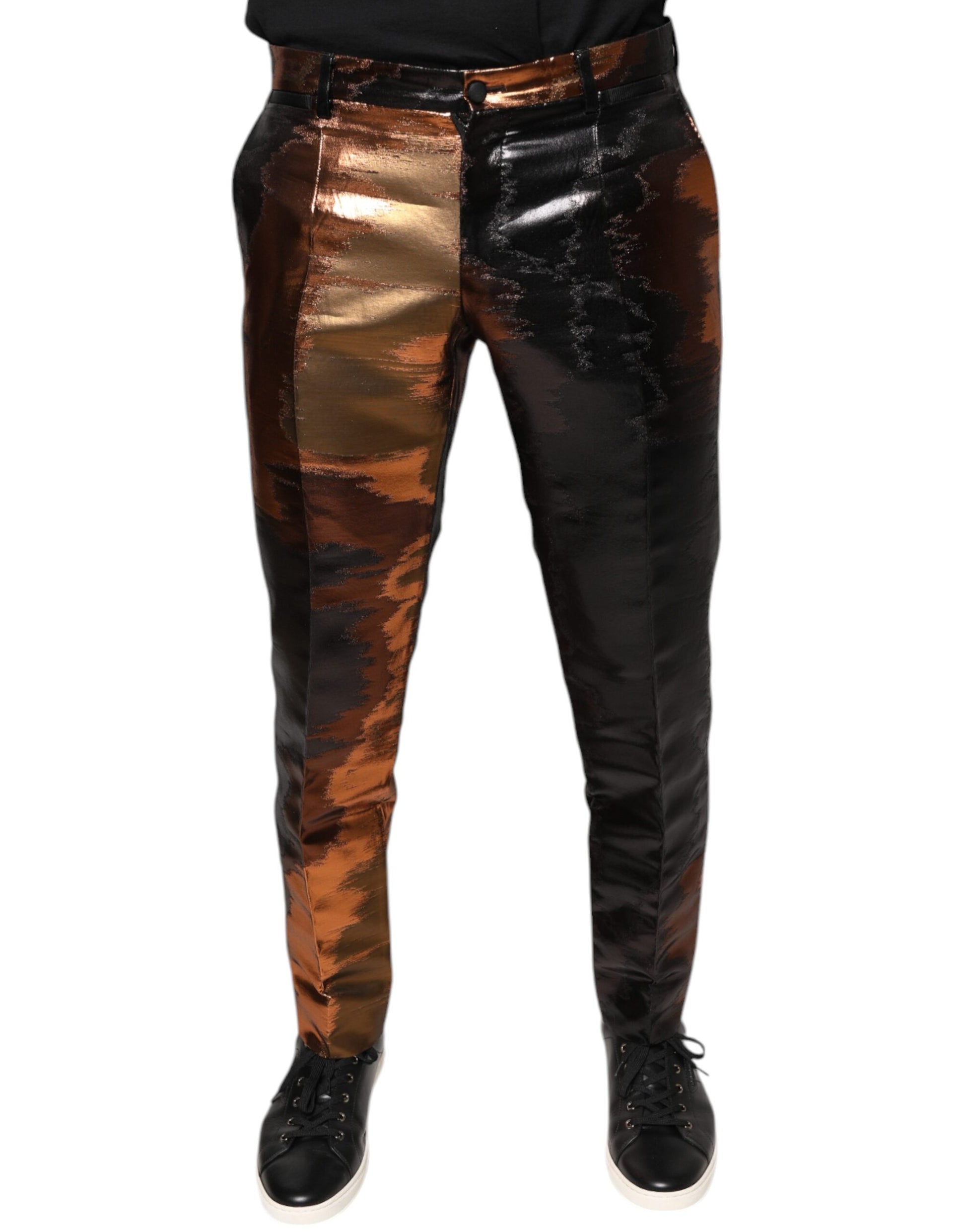 Dolce & Gabbana Multicolor Jacquard Skinny Men Pants Dolce & Gabbana