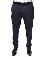 Dolce & Gabbana Blue Wool Skinny Formal Dress Pants - Eljoys Fashion 