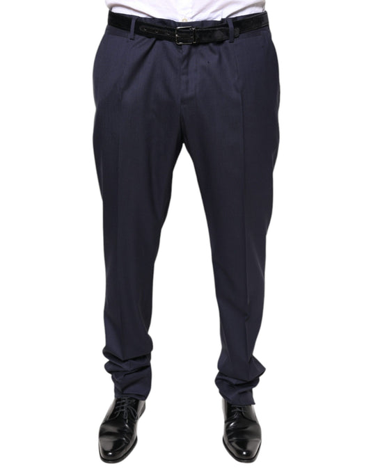 Dolce & Gabbana Blue Wool Skinny Formal Dress Pants Dolce & Gabbana