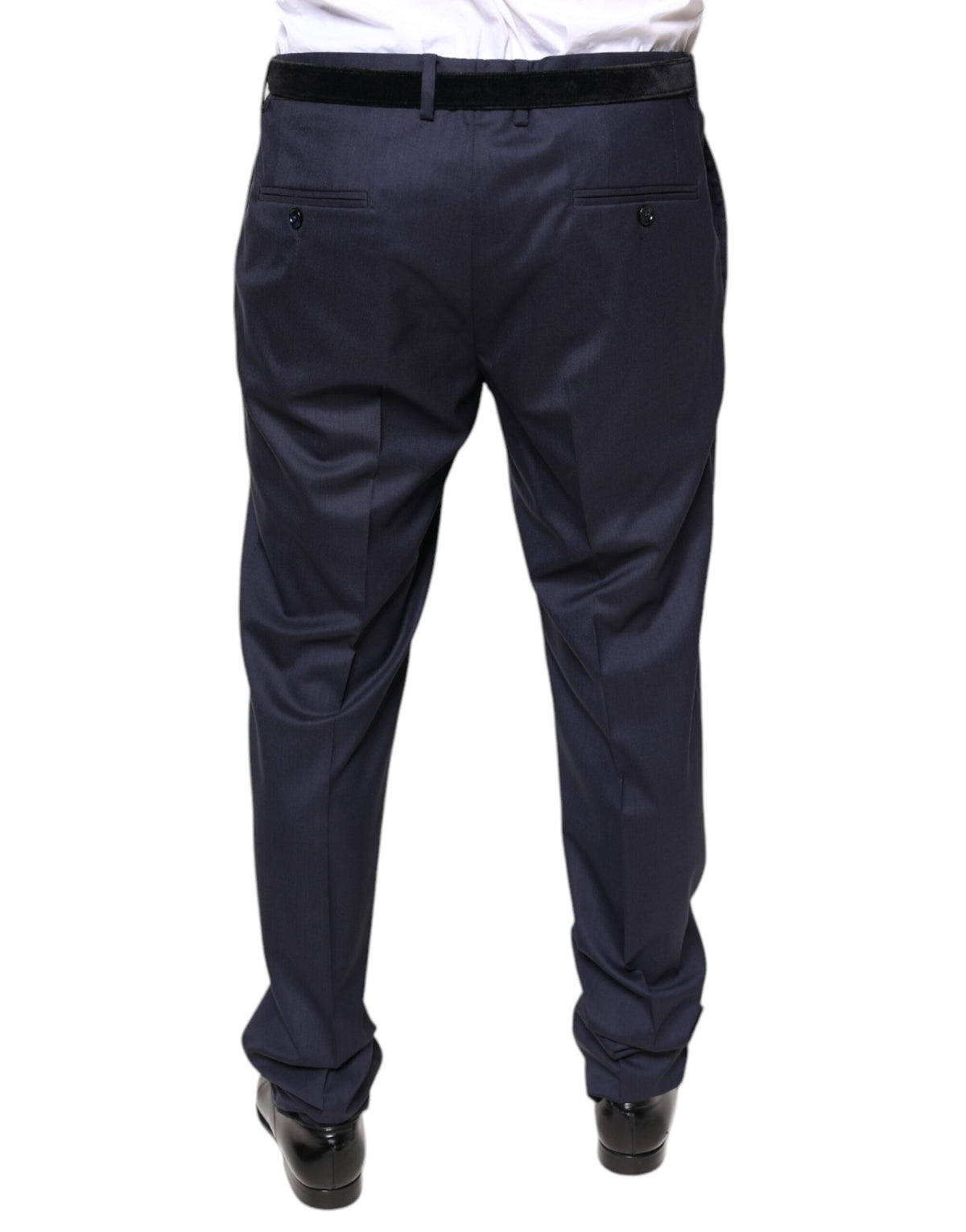 Dolce & Gabbana Blue Wool Skinny Formal Dress Pants - Eljoys Fashion 