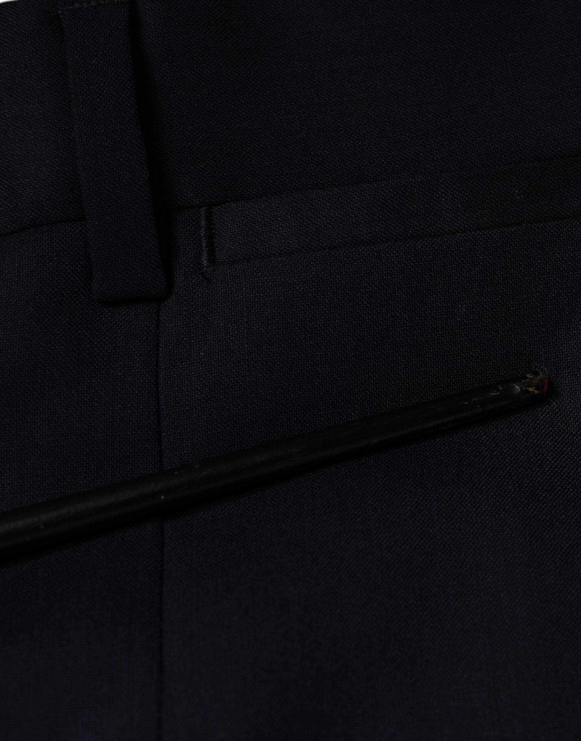 Dolce & Gabbana Blue Wool Skinny Formal Dress Pants Dolce & Gabbana