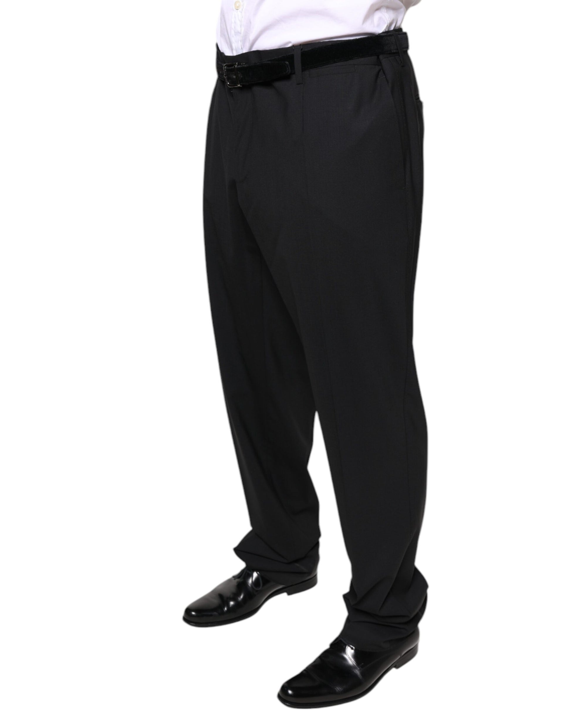 Dolce & Gabbana Black Wool Men Formal Dress Pants Dolce & Gabbana