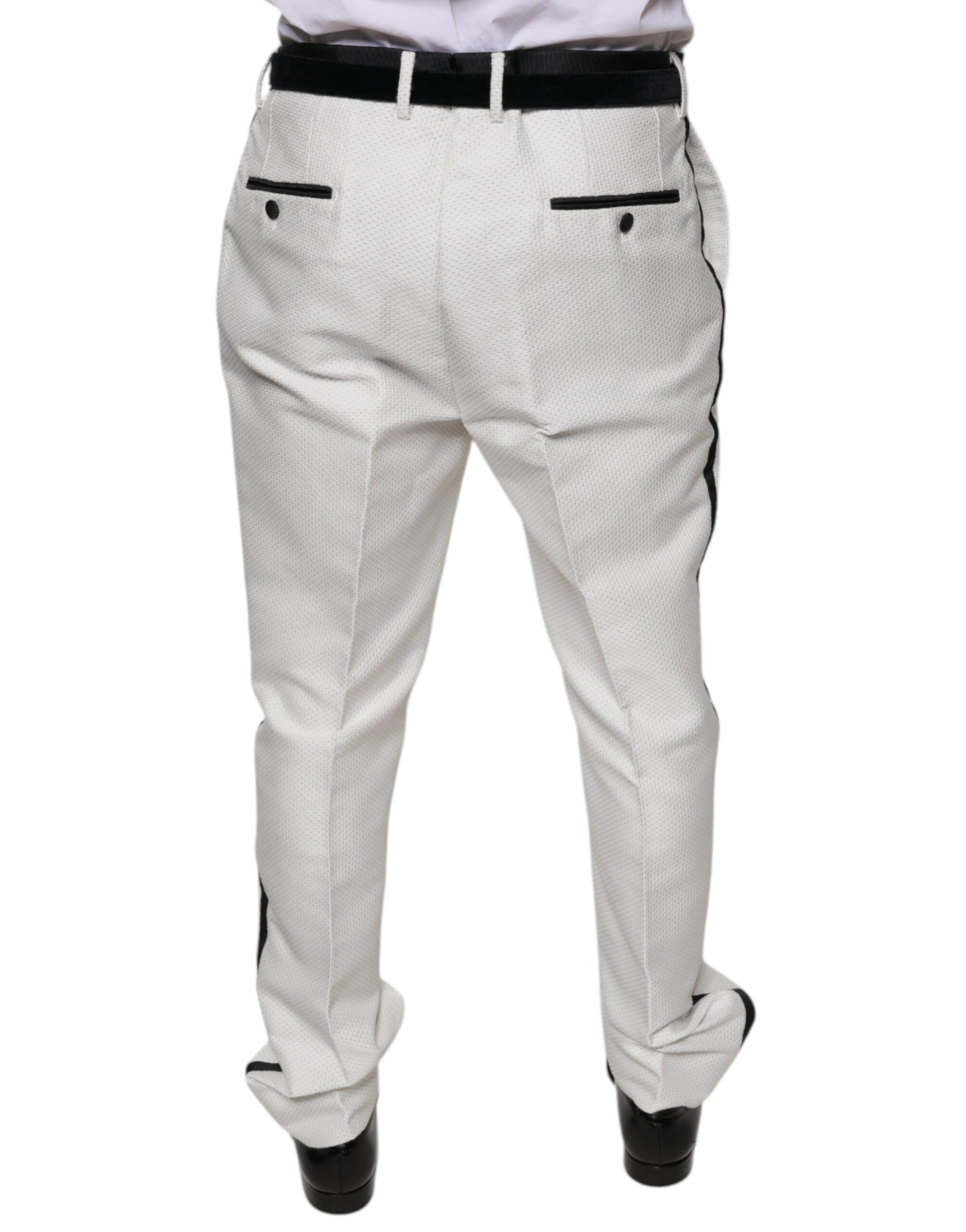 Dolce & Gabbana White Polyester Formal Dress Pants Dolce & Gabbana
