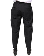 Dolce & Gabbana Black Crown Cotton Dress Pants - Eljoys Fashion 