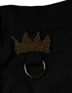 Dolce & Gabbana Black Crown Cotton Dress Pants - Eljoys Fashion 