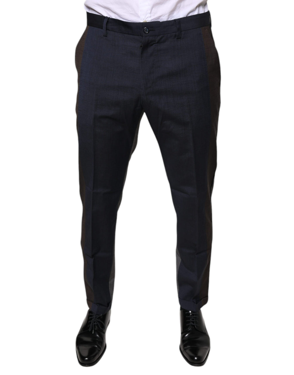 Dolce & Gabbana Black Cotton Wool Formal Dress Pants - Eljoys Fashion 