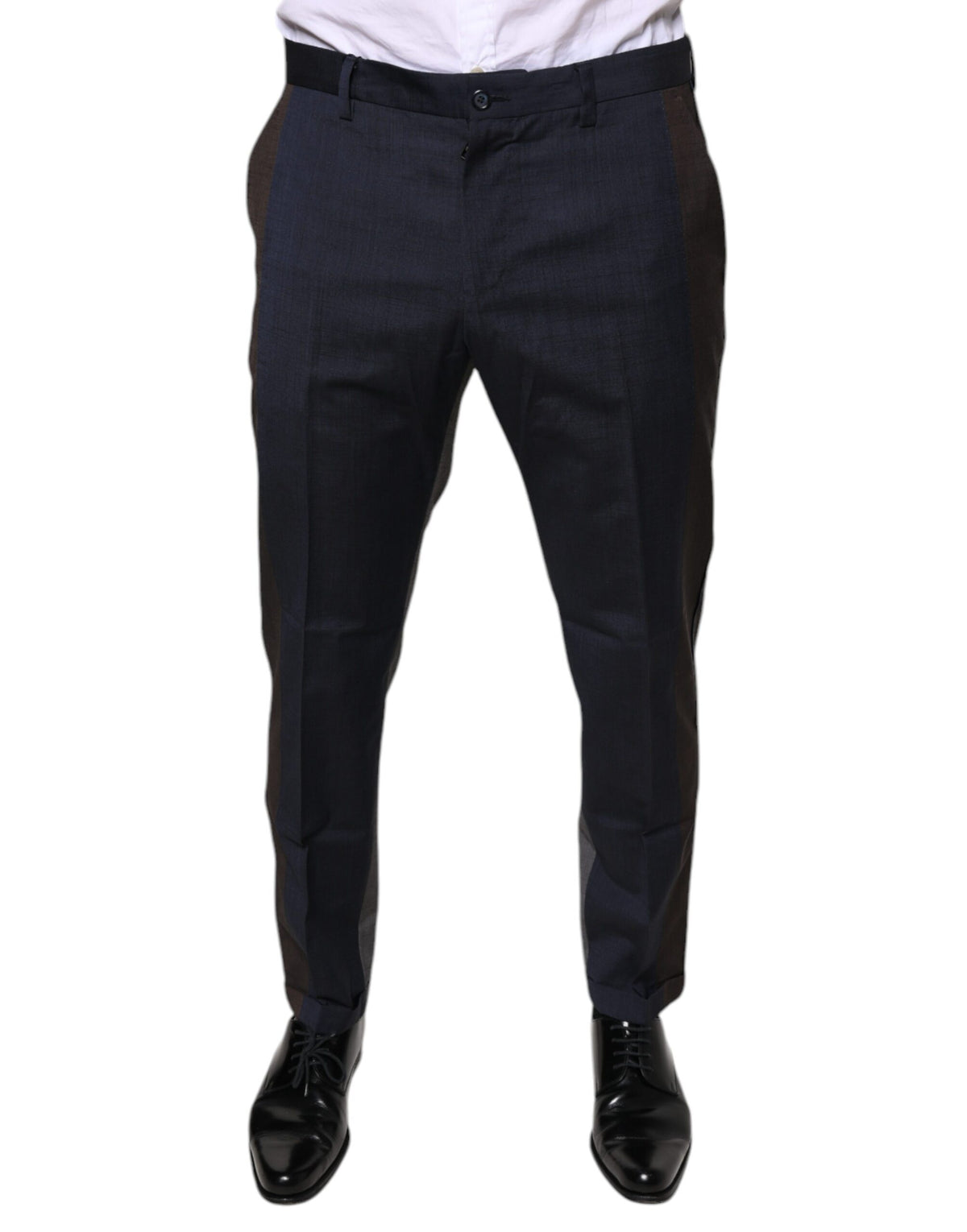Dolce & Gabbana Black Cotton Wool Formal Dress Pants - Eljoys Fashion 